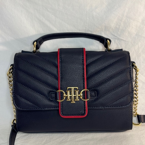 Tommy Hilfiger Handbags - Gold monogram Tommy Hilfiger navy quilted crossbody